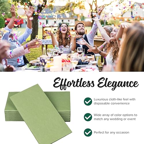 Miniatura 10 de SimuLinen Servilletas de cena de albaricoquemelocotón desechables y decorativas - Servilletas de cena con tacto de lino, similar a la tela y KOSHER