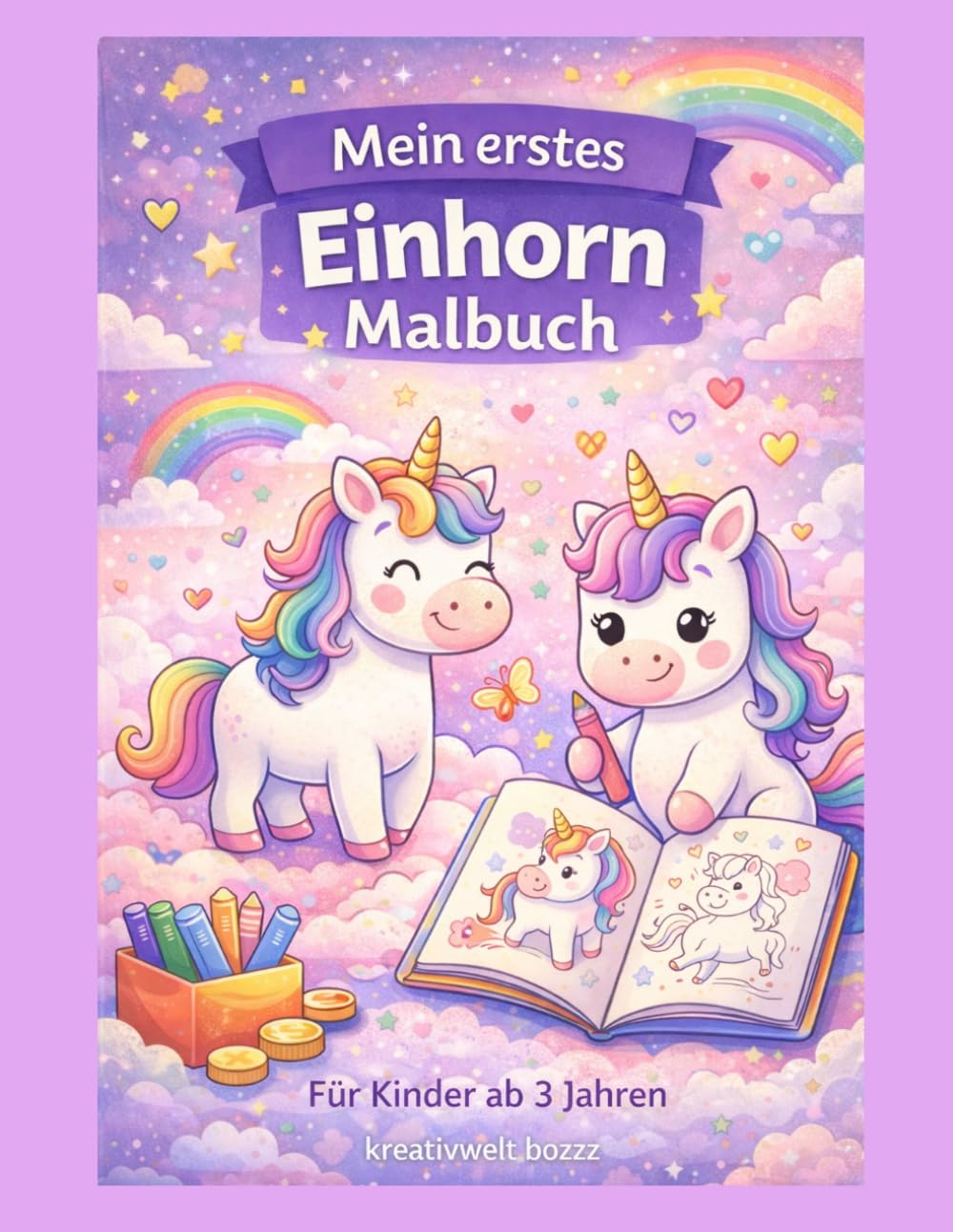 Mein erstes Einhorn Malbuch: Große und einfache Einhörner zum Ausmalen - Für Kinder ab 3 Jahren