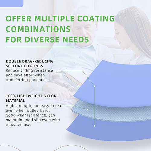 Miniatura 2 de Hoja de transferencia plana de 55 x 79 pulgadas para pacientes en movimiento, hoja deslizante y tabla deslizante para traslados de ancianos en