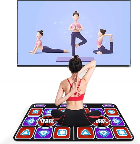 Vbestlife Alfombrillas de baile electrónicas para yoga, tapete de baile musical, doble usuario con controles remotos, almohadilla de baile