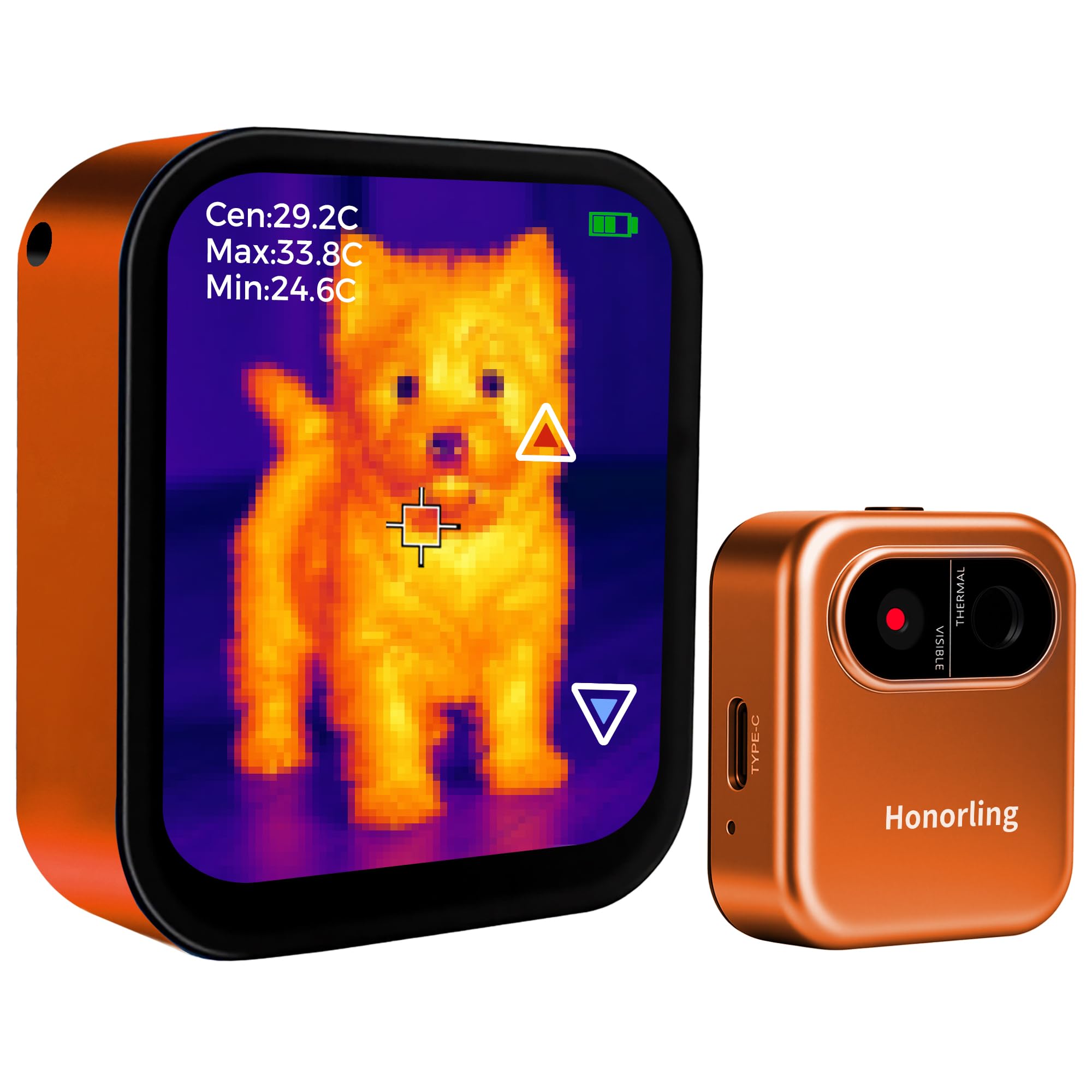 Mini Thermal Camera, 80x60 IR Resolution Infrared Camera with Touchscreen, Portable Thermal Imaging Camera with 50° Wide-Angle Lens, Heat Sensor for HVAC, Home Inspection, Water Leak Detection
