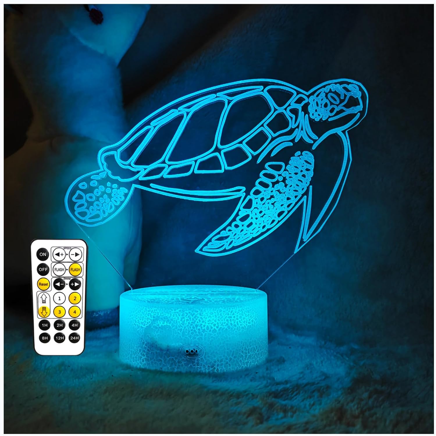 YODAFOOR Ocean Sea Turtle Gift, 3D Illusion Turtle Night