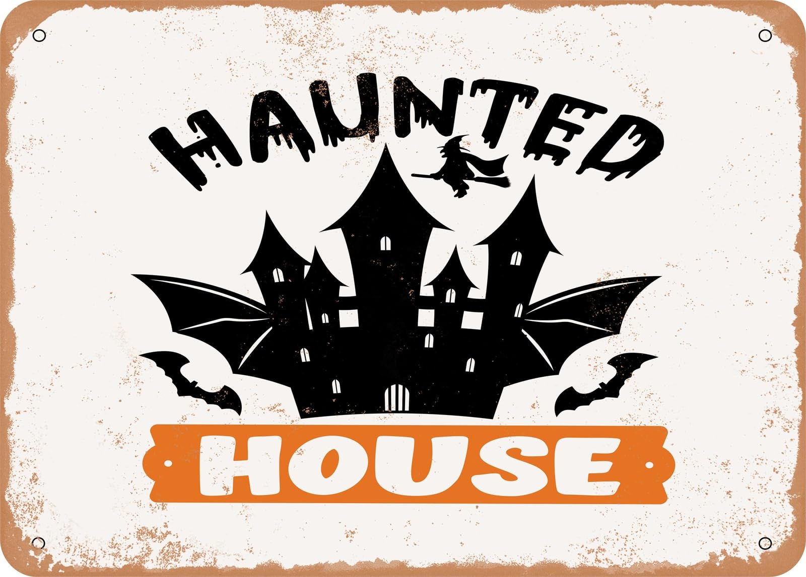 Metal Sign - Haunted House - Vintage Look Sign home decor