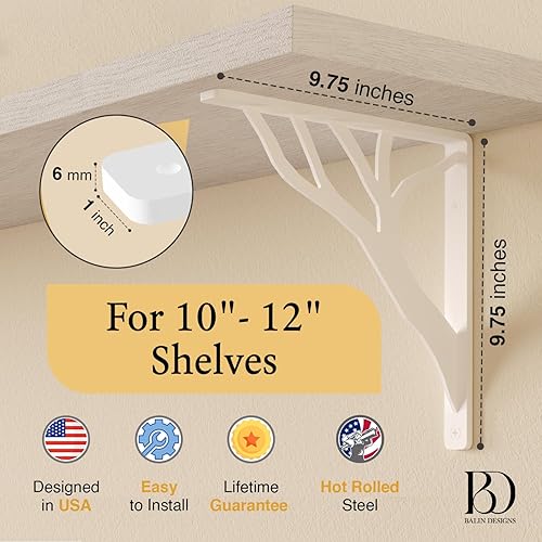 Miniatura 54 de Soportes de estante rústicos de 8 pulgadas a 10 pulgadas, soportes decorativos en L para estantes, soporte flotante de metal de hierro, soporte