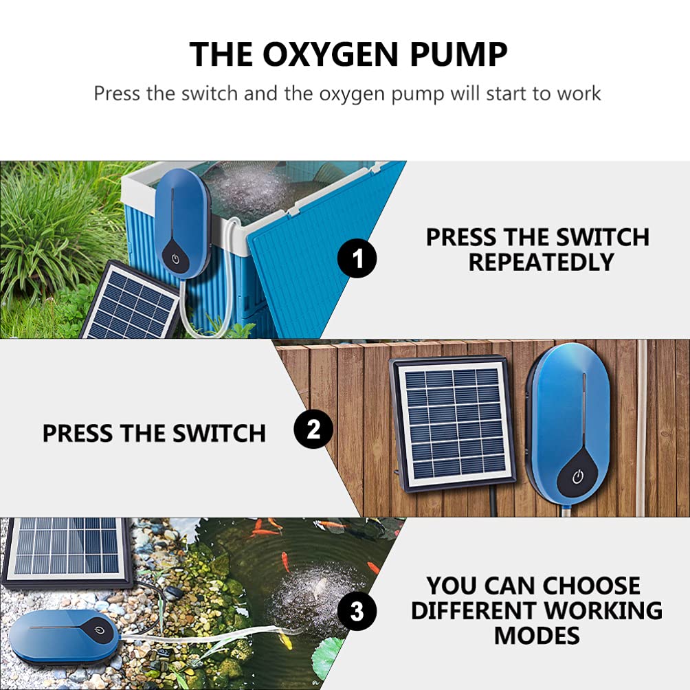 Happyyami Aireador Solar De para Acuarios Bomba De Aire Mini para Pescados Eficiencia Energética Consumo para Uso Externo Jardines y Pesca