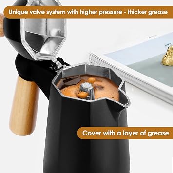 ZONJIE Moka Pot - Espresso Maker 3 Cup Stainless Steel Italian Coffee Percolator, Stovetop Coffee Maker 150ml, Suitable for Gas, Ceramic Hobs, Gift for Men & Women