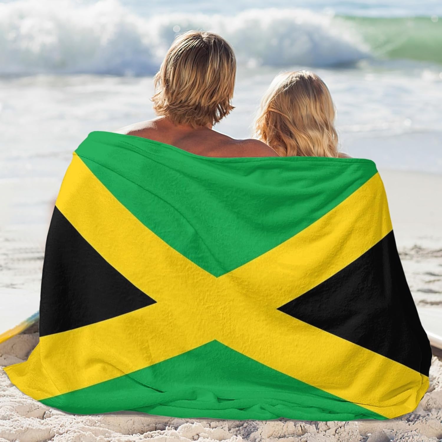 Jamaica Jamaican Flag Throw Blanket Flannel Blankets Soft Warm Cozy Lightweight Bed Throws for Bedroom Living Room Sofa Couch Home Decor 60“x50” - Image 6