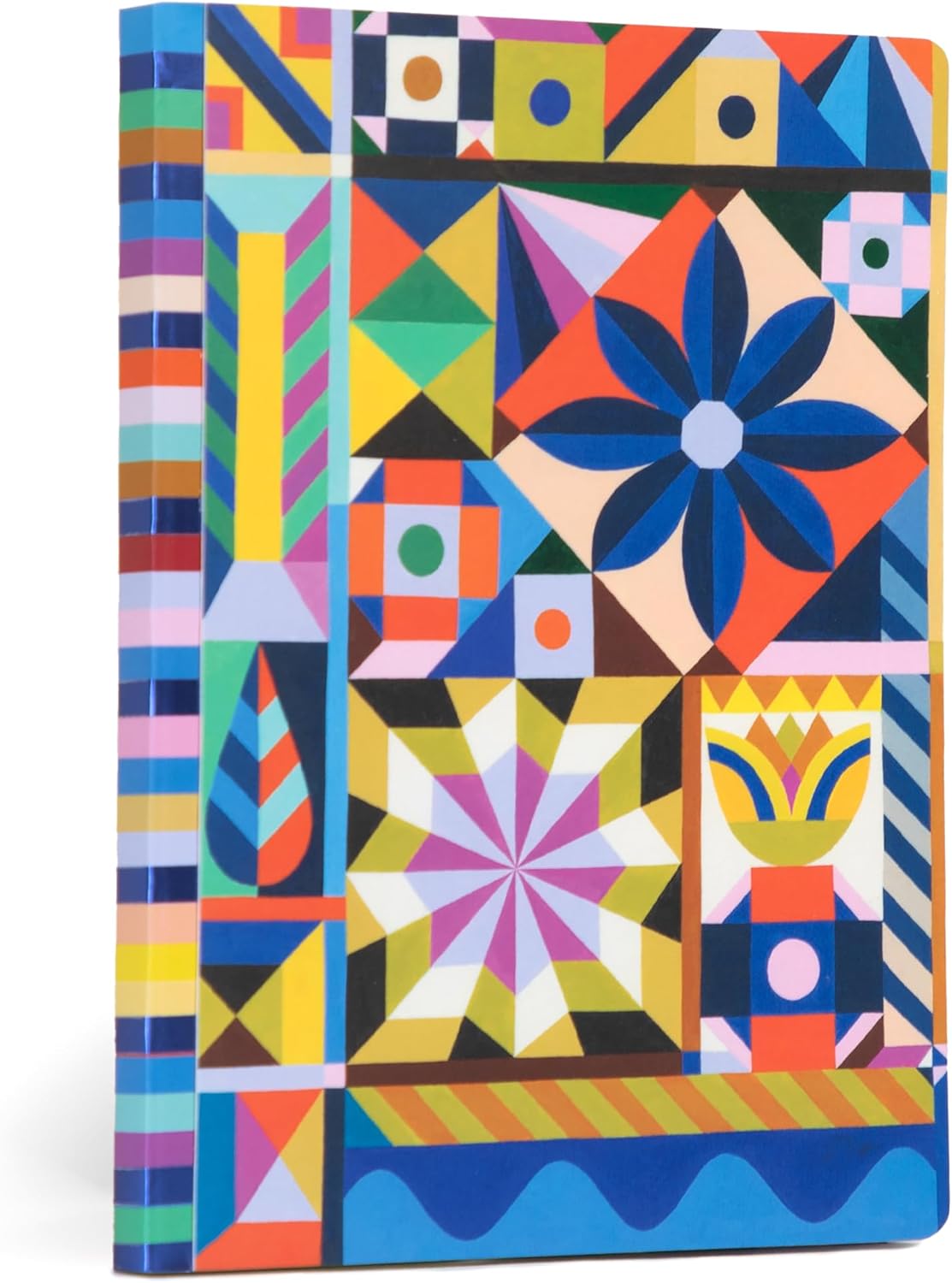 eeBoo: Starlight Pinwheels Gilded Journal – 112 Dotted & Lined Pages, 120 GSM/81 LB Acid-Free Paper, 5.87 x 8, Eco-Friendly Adult Journal