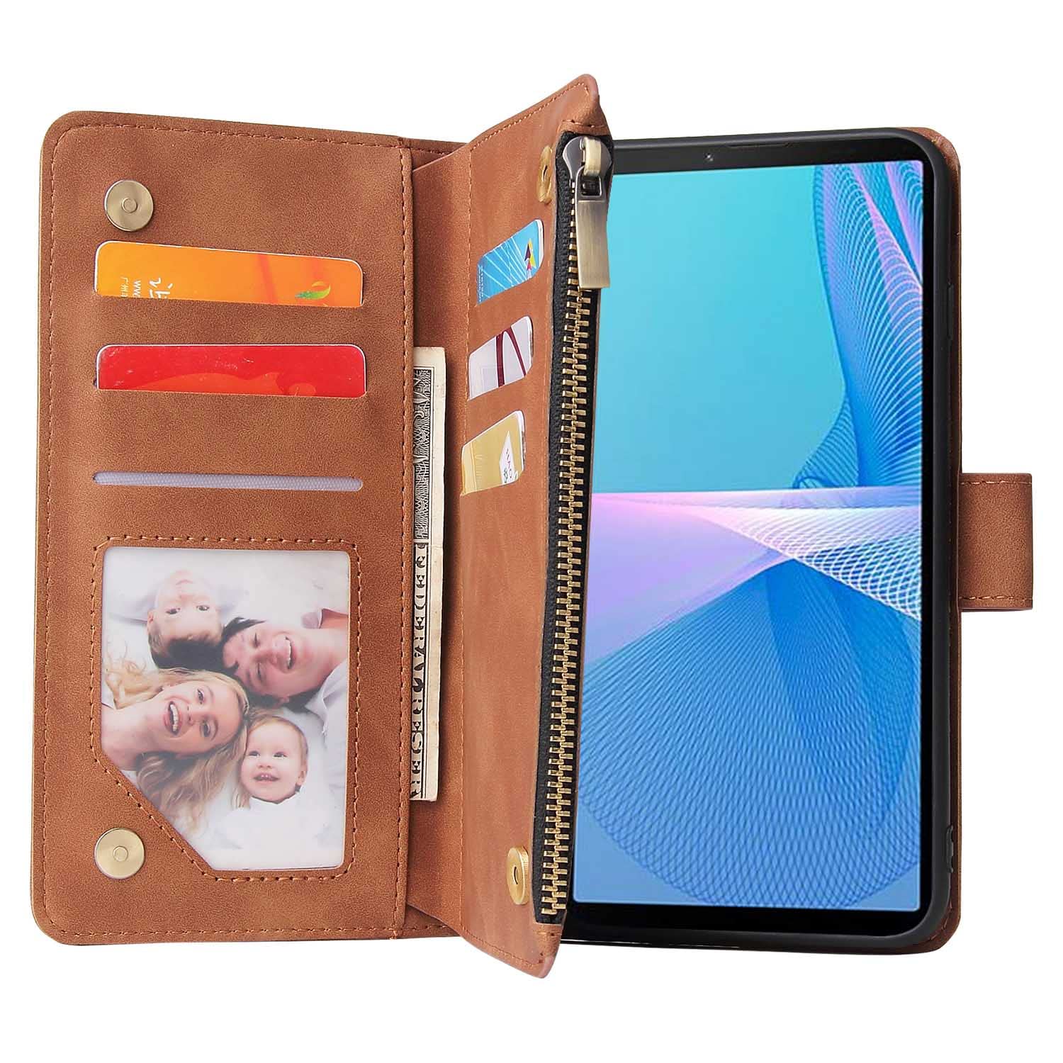 Verco Case Per Sony Xperia 5 III Cover, Custodia A Libro Pelle PU Per Xperia 5 III Booklet Protettiva [magnetica Integrata], Nero