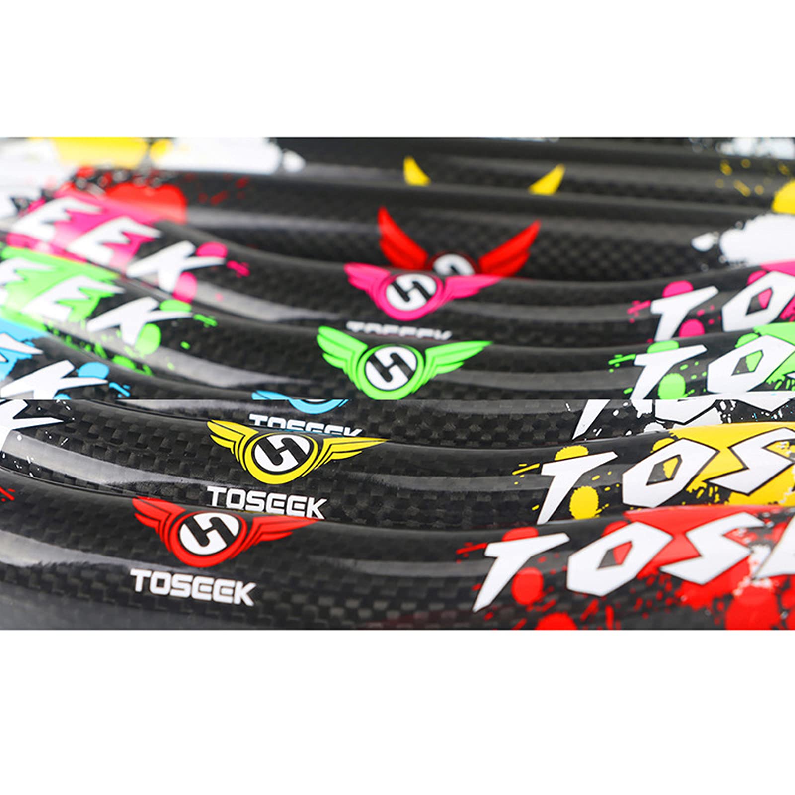 Guidon de Vélo VTT Fiber de Super Léger en Carbone Guidon Droit/Riser 25.4mm 380/400/420/440/460/480/500/520/540/560/580mm, pour VTT Vélo De Route Vélo,Flat Green,480mm