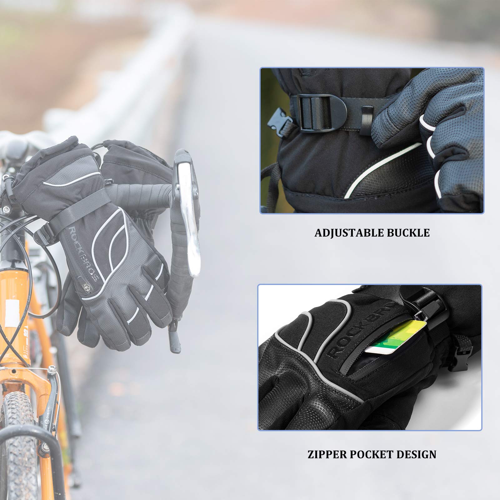ROCKBROS Ski Gloves Winter Sports Ski Snowboard Bicycle ROCKBROS Ski Gloves Winter Sports Ski Snowboard Bicycle