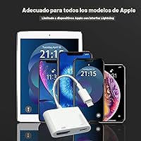 Vista 8 de Adaptador Lightning a HDMI para iPhone, [certificado Apple MFi] Dongle digital AV, cable de pantalla de sincronización 1080P con puerto de carga