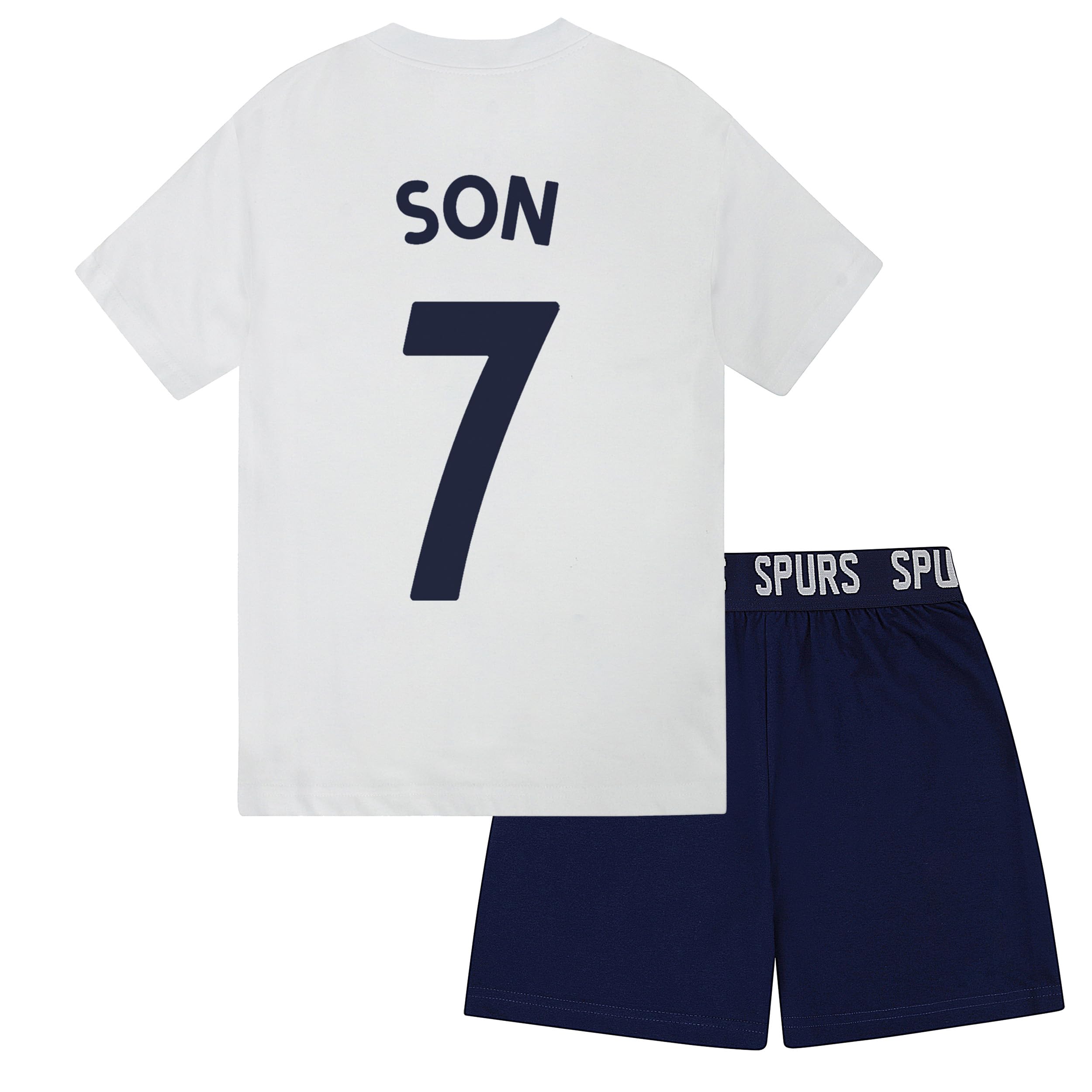 Tottenham Hotspur FC Boys Son 7 Sublimation Short Pyjamas White 6-7 Years