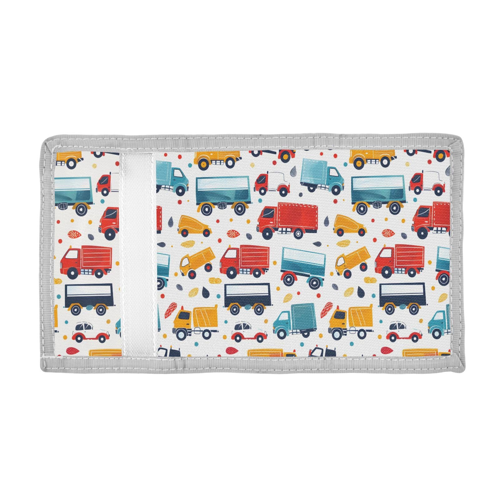 ALAZA Kids Wallets for Boys Girls Toddler Trifold Wallet Children Small Truck White with Zipper Coin Pocket