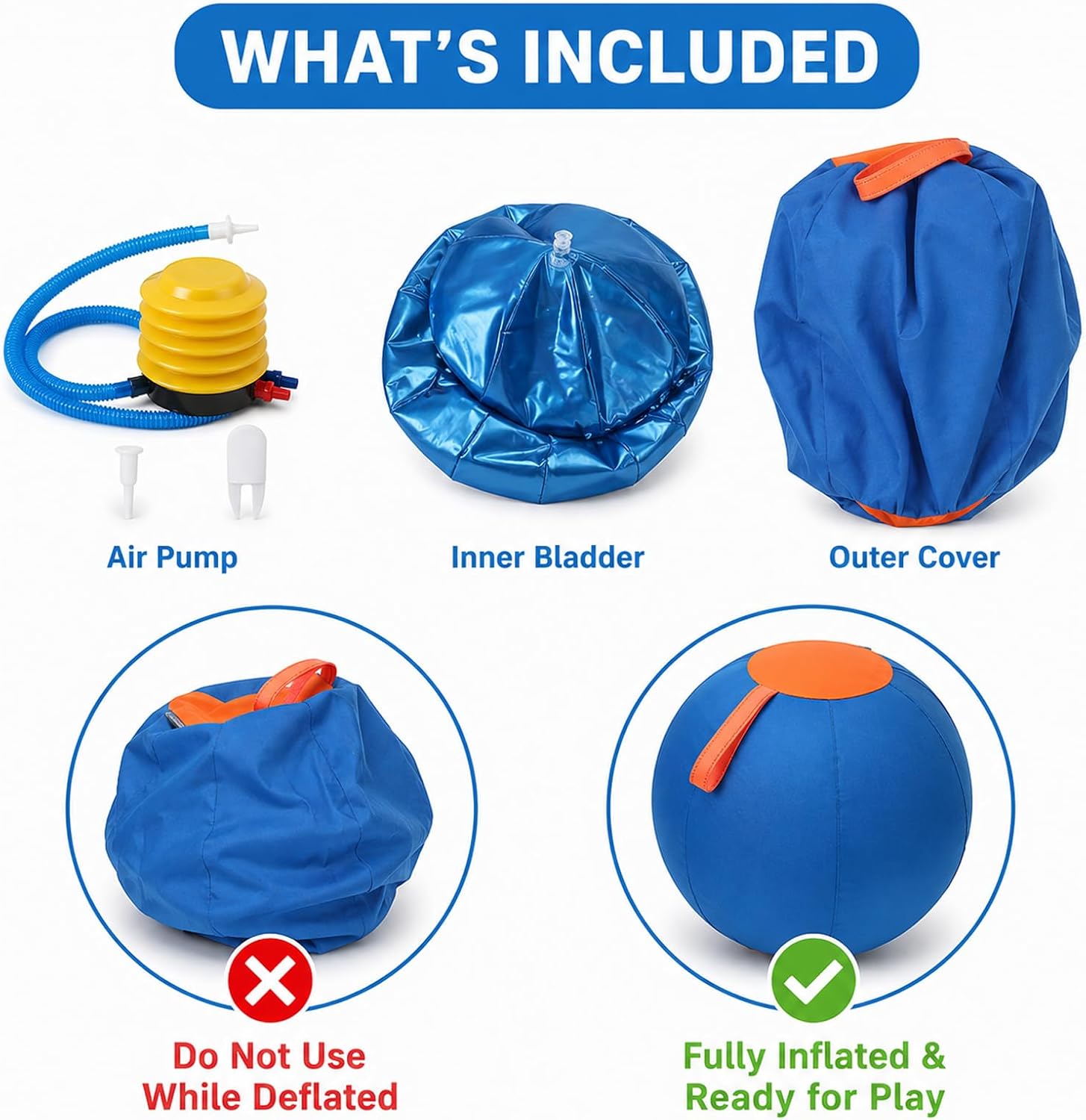 for Dogs 2026 Upgraded Durable and Chew-Resistant Extra-Large Enrichment Ball with A Protective Cover and Air Pump; Suitable for All Dog Breeds. (Large)