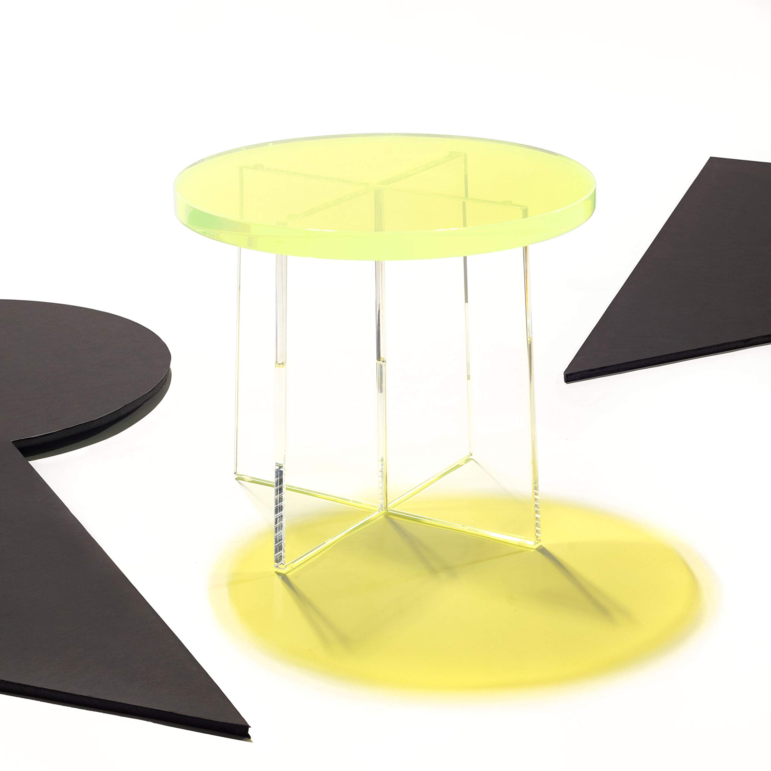 SAFAVIEHCouture Collection Edwards Neon Yellow Acrylic Accent Table