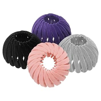 4Pcs Bird Nest Magic Hair Clip Hair Maker Flocking Ponytail Holder