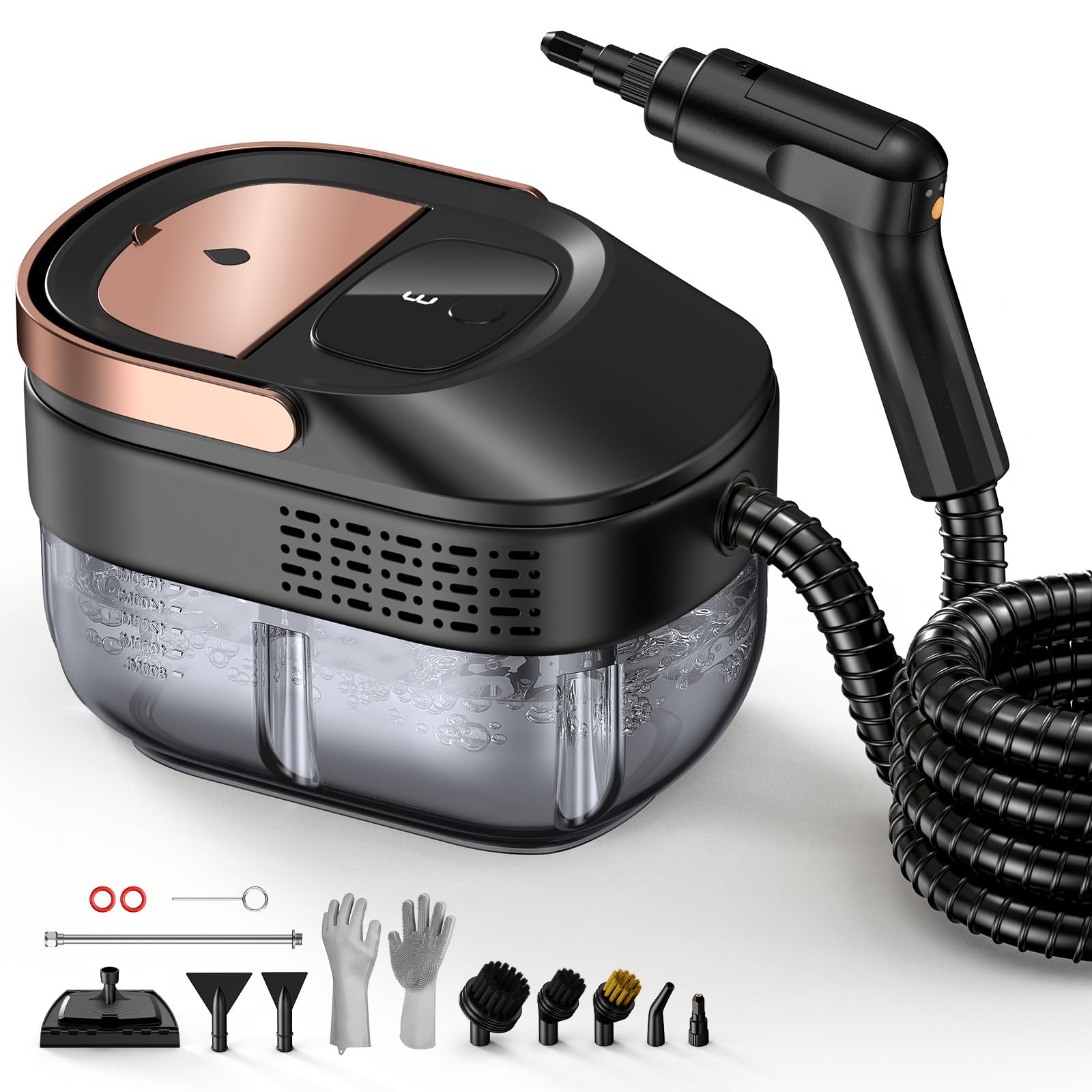 ODSD Dampfreiniger Handgerät für Haushalt und Auto 15s Aufheizzeit | 3 BAR Hochdruckdampf, 1,6L großer Tank, 3-stufig einstellbarer Dampfreiniger, für Küche, Bad, Fenster und Boden Reinigung