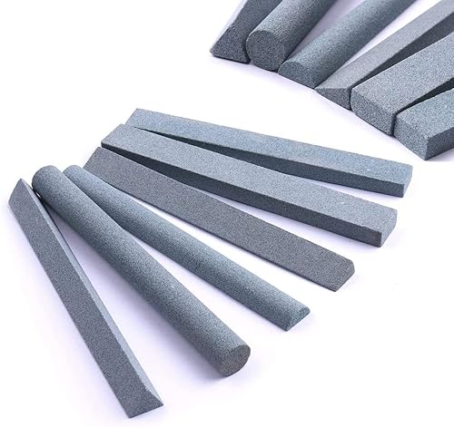 Juego de piedras de afilar, 6 piezas de afilador de madera 180# 180, palos de lijado de piedra de afilar, juego de pulido grueso para afilar cincel