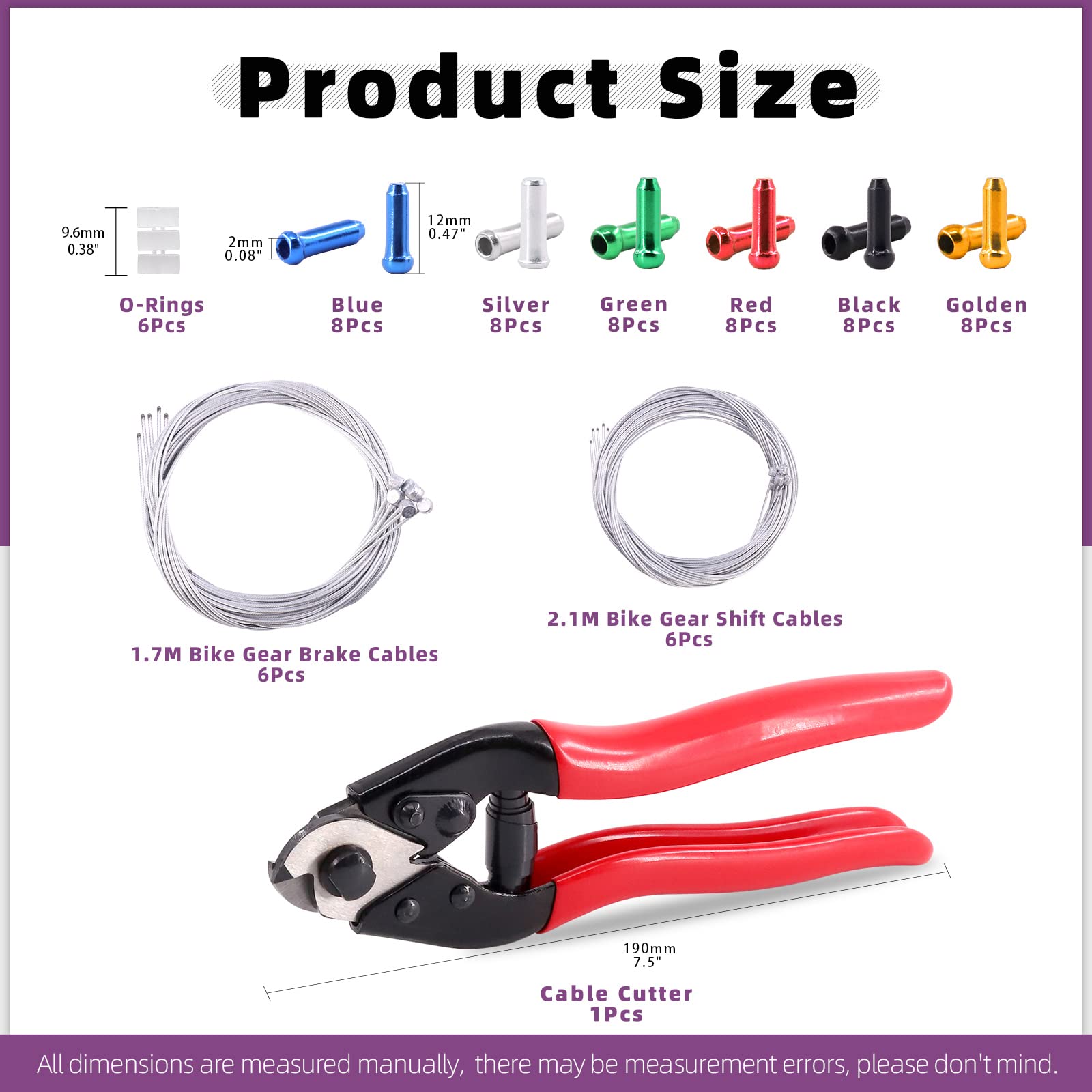 Swpeet Cappucci per bici Shift Alloy Bicycle Brake Cables End Caps