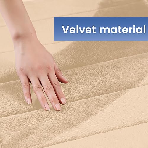 Miniatura 5 de Juego de 3 tapetes de baño de espuma viscoelástica antideslizantes, juego de alfombras de baño suaves extra absorbentes, alfombras de área lavables