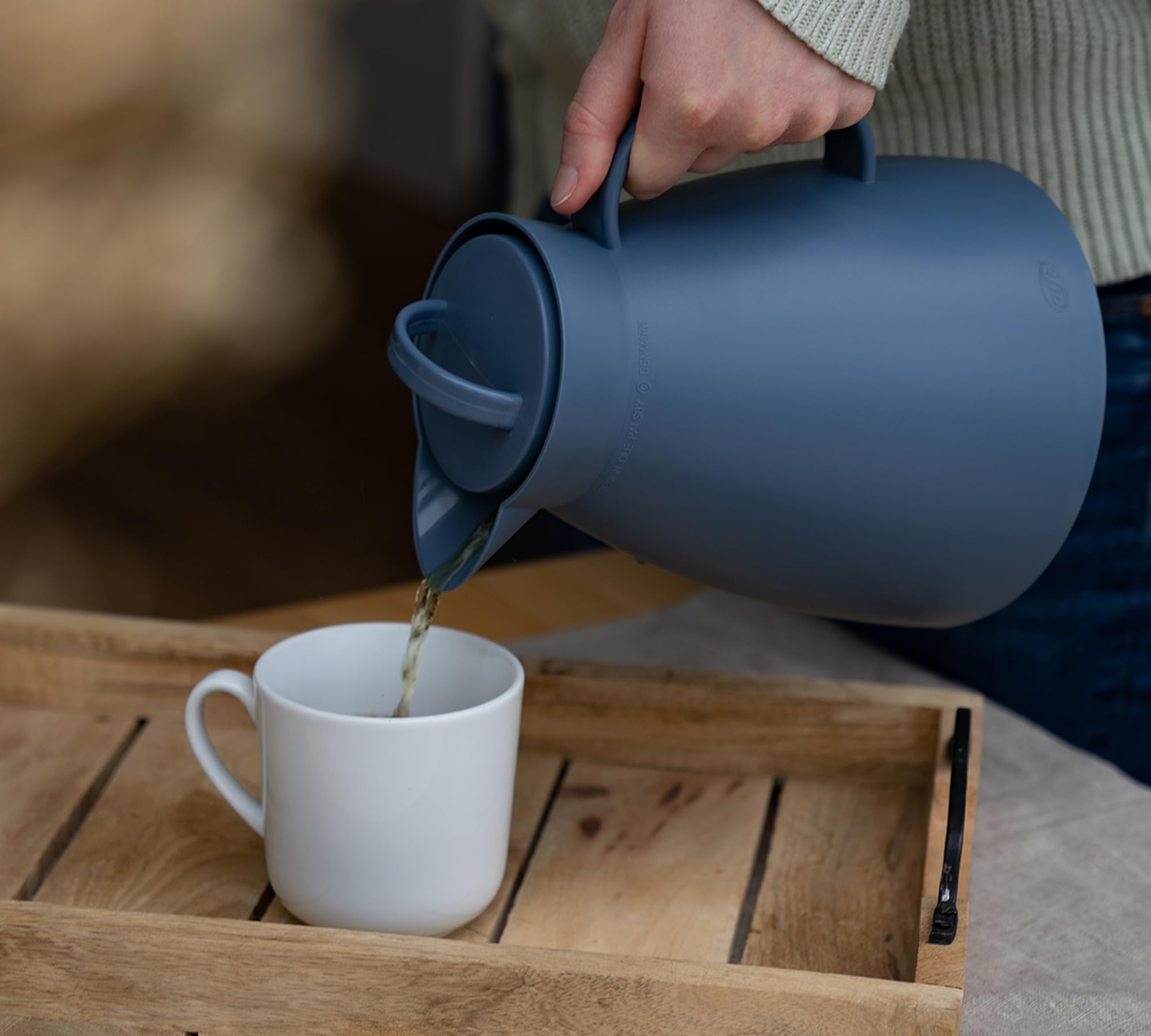 alfi Vacuum Carafe Dan, Coffee Pot, Alu, Screwing Stopper, Vintage Indigo, 1l, 0935060100