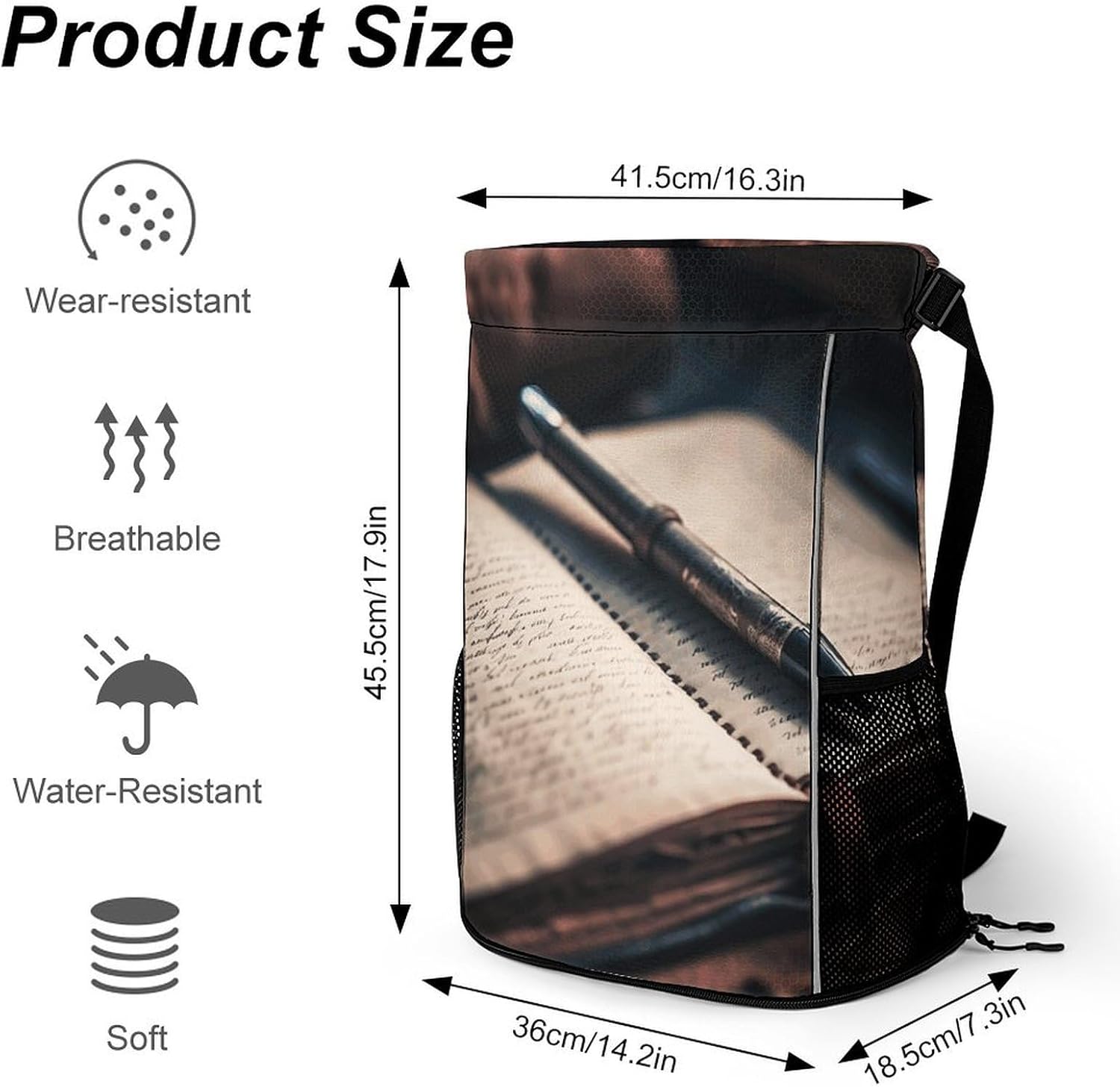 Sports Drawstring Backpack Notes Taken Lightweight Backpack Dry And Wet Separation Large Capacity