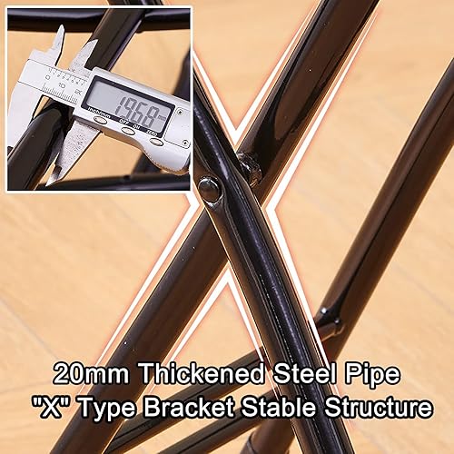 Miniatura 6 de THAMBA Taburete plegable de 18 pulgadas con respaldo, paquete de 2 sillas plegables portátiles de esponja de poliuretano, taburete plegable para