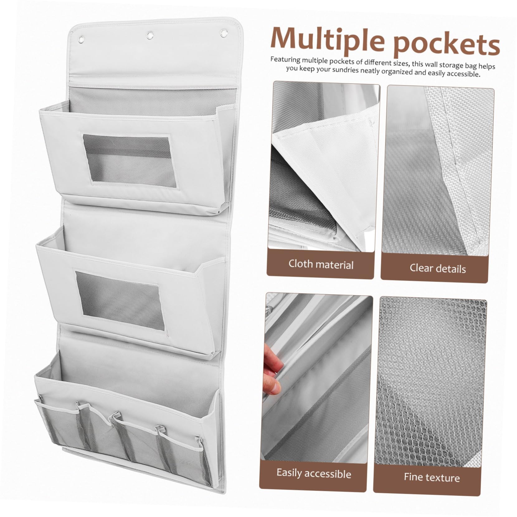 ULTECHNOVO Organizer da Porta Grigio, Tasche Multiple di Varie Dimensioni, Salvaspazio e Lavabile, per Cosmetici e Piccoli Oggetti in Camera da Letto