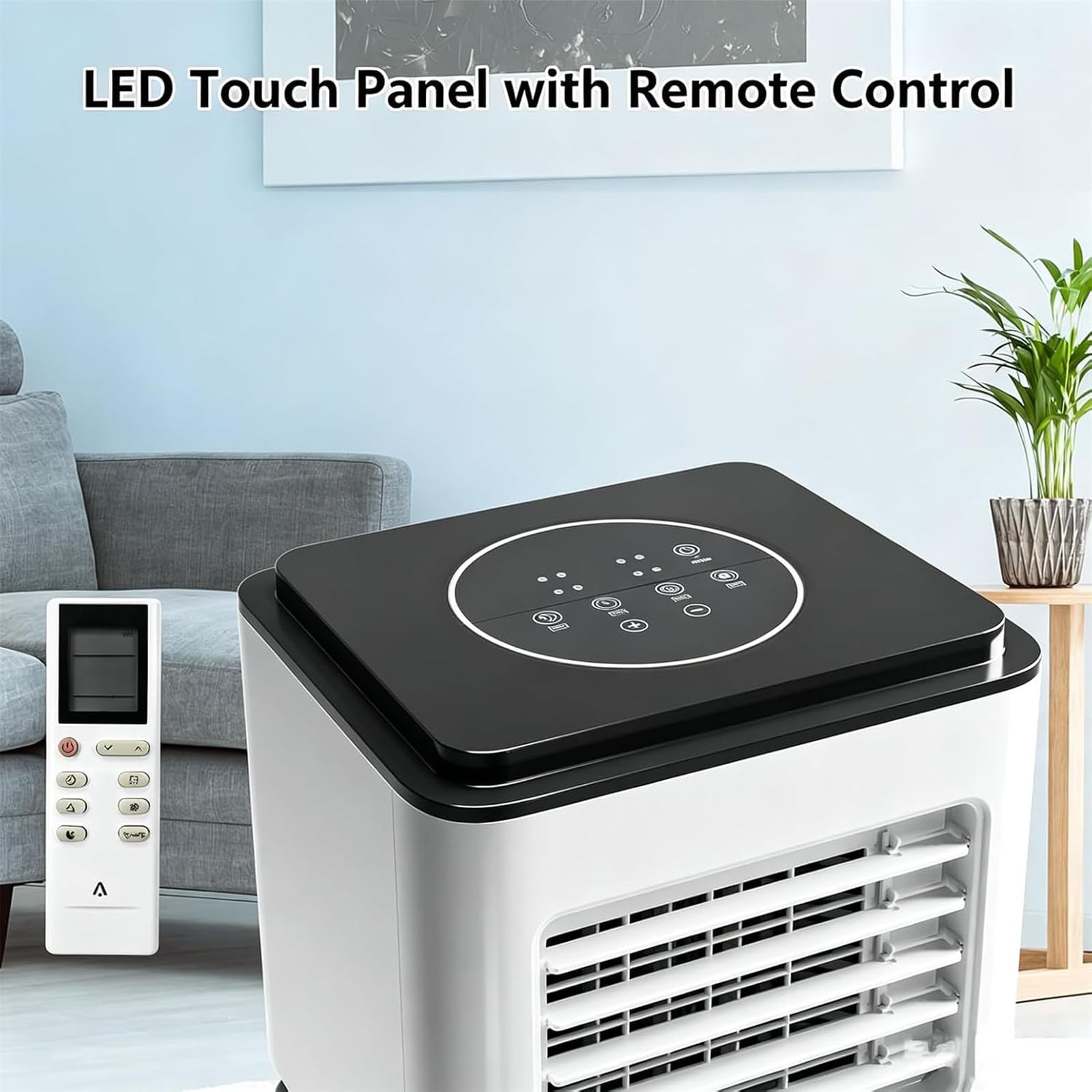 Condizionatore Portatile 12.000 Btu con Ruote E Telecomando, unità Mobile 4-in-1 con modalità Raffreddamento, Riscaldamento, Ventilazione E Deumidificazione per Soggiorno, Ufficio