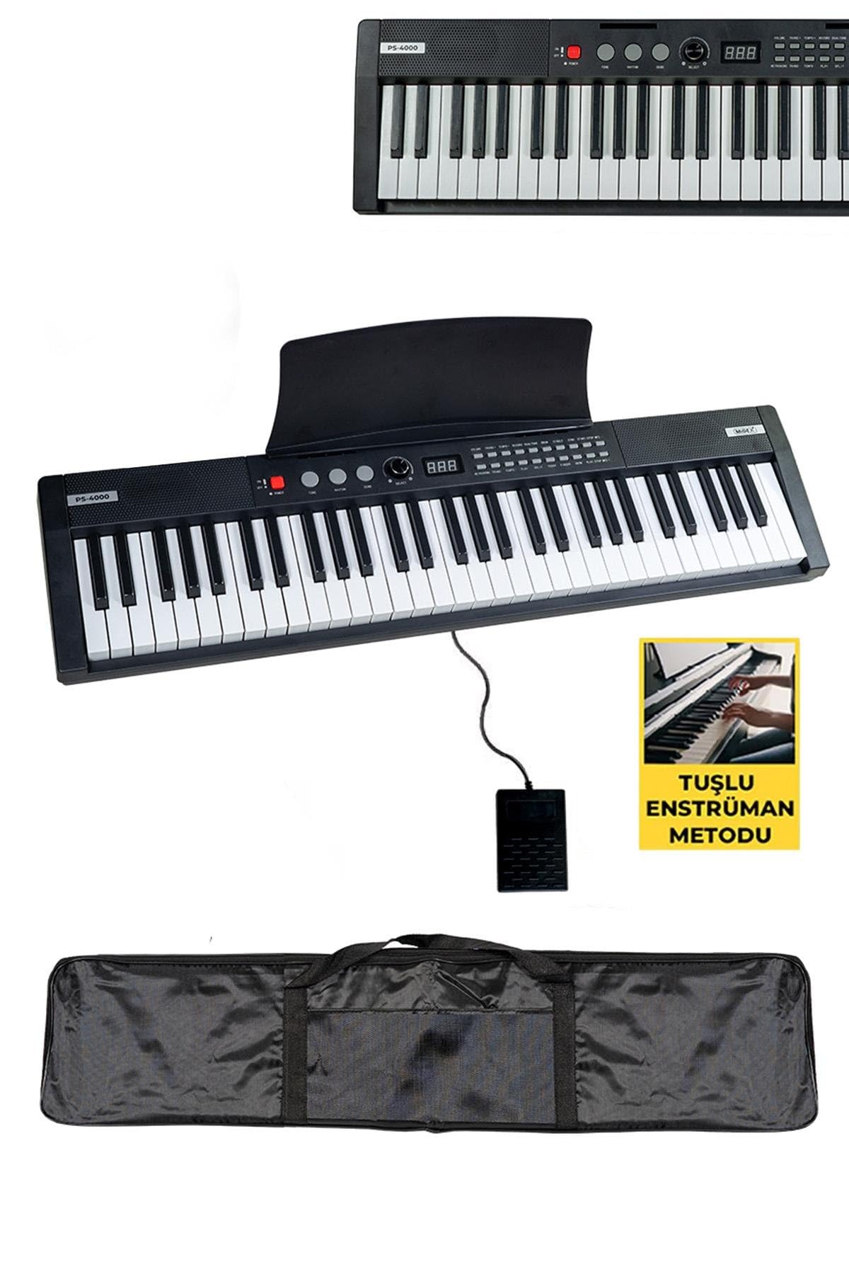 Midex PS4000BK Tuş Hassasiyetli 61 Tuşlu Org Bluetooth USB Midi (Sustain Pedalı Çanta)