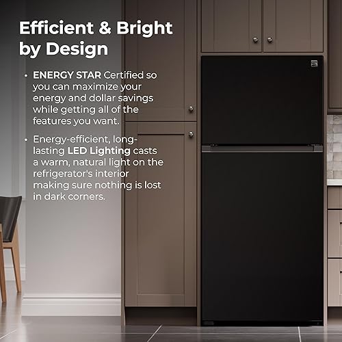 Miniatura 6 de Kenmore Refrigeradorcongelador de 30 pulgadas y 18.1 pies cúbicos de capacidad con estantería de vidrio ajustable, control de humedad, máquina de