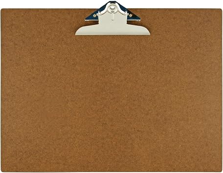 Professional Hardboard Clipboard - 17" x 11" Paper Holder, High-Capacity Jumbo Clip, Moisture Resistant, Smooth on Both Sides, Rounded Edges, Made in USA