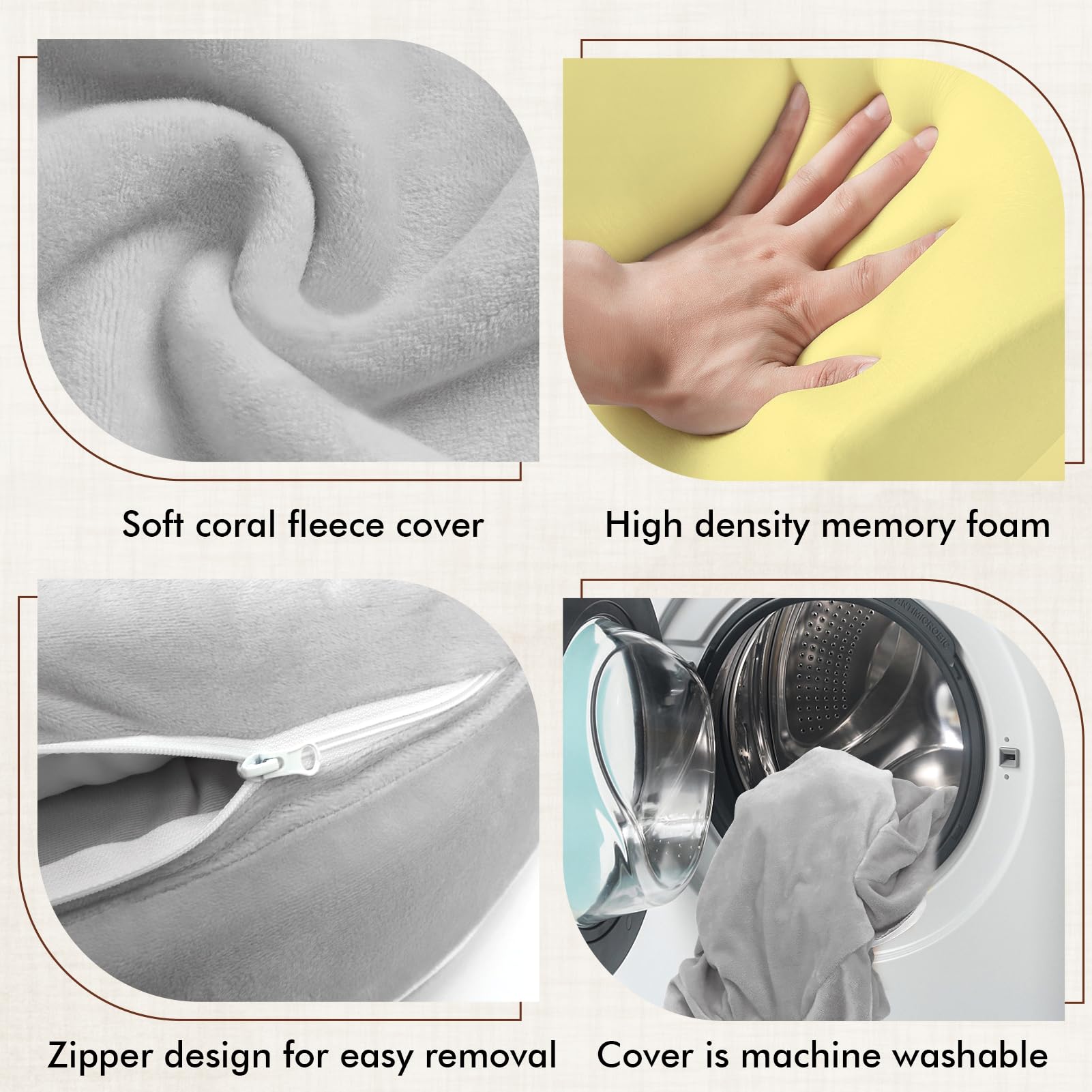 YGJT Nursing Pillow, Baby Breastfeeding Pillows, Memory Foam Feeding Pillow with Removable Cover and Adjustable Waist Strap - Image 4