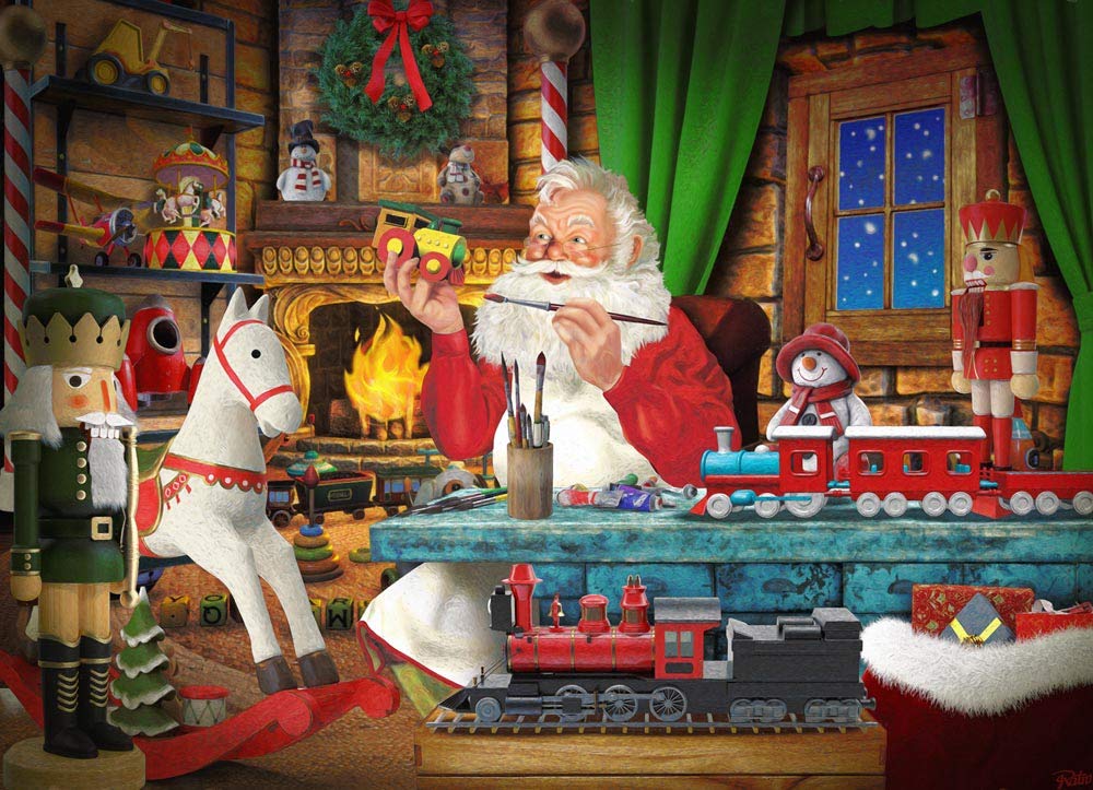 Vermont Christmas Company Toyworks di Babbo Natale Jigsaw Puzzle 1000 Pezzi