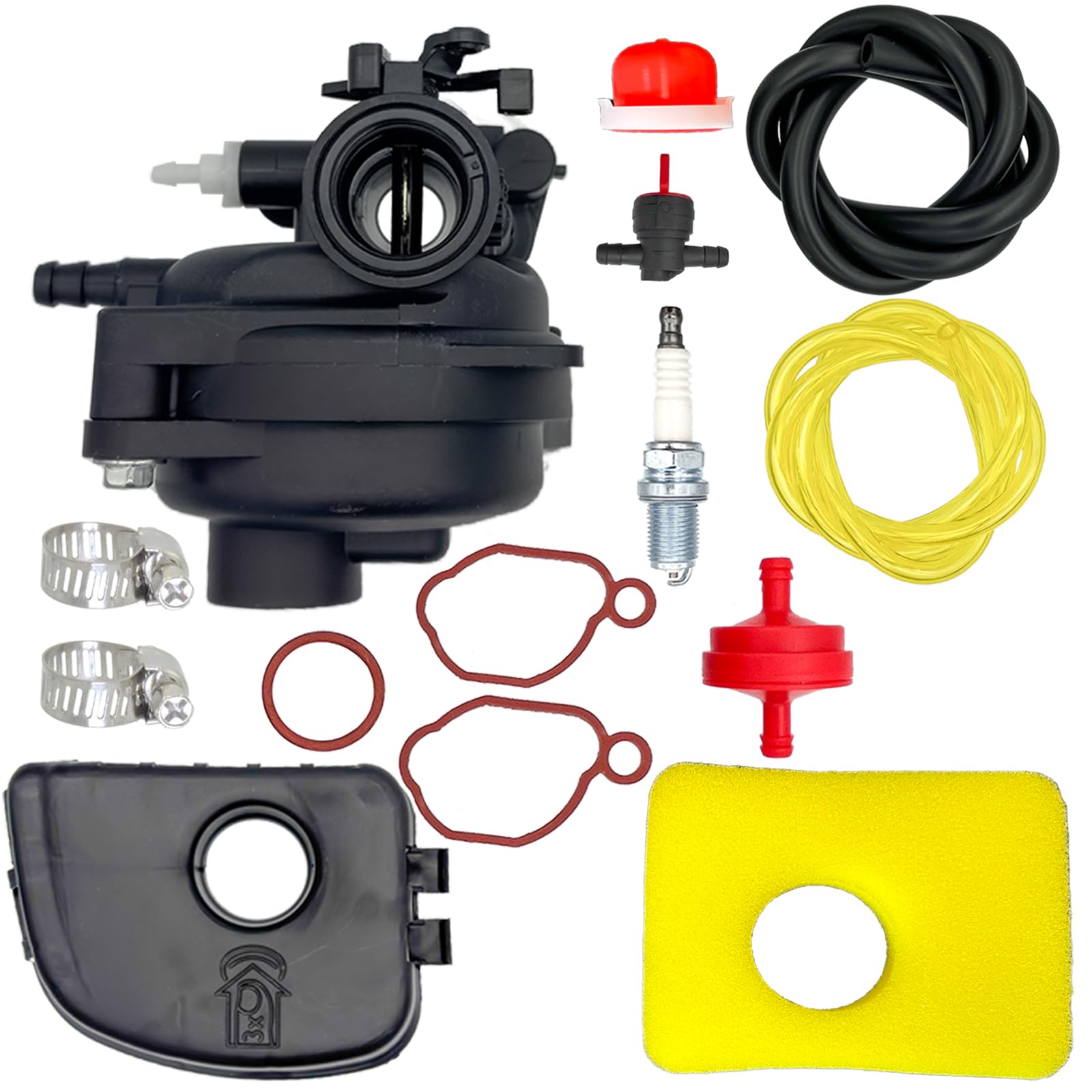 799583 - Carburador para B&S 593261 591160 595656 591979 08P502 8P502 09P602 9P602 300E 450E 500E 550EX Series 125cc 140cc Lawnn: cortacésped con 79 9579 Filtro de espuma para filtro de aire