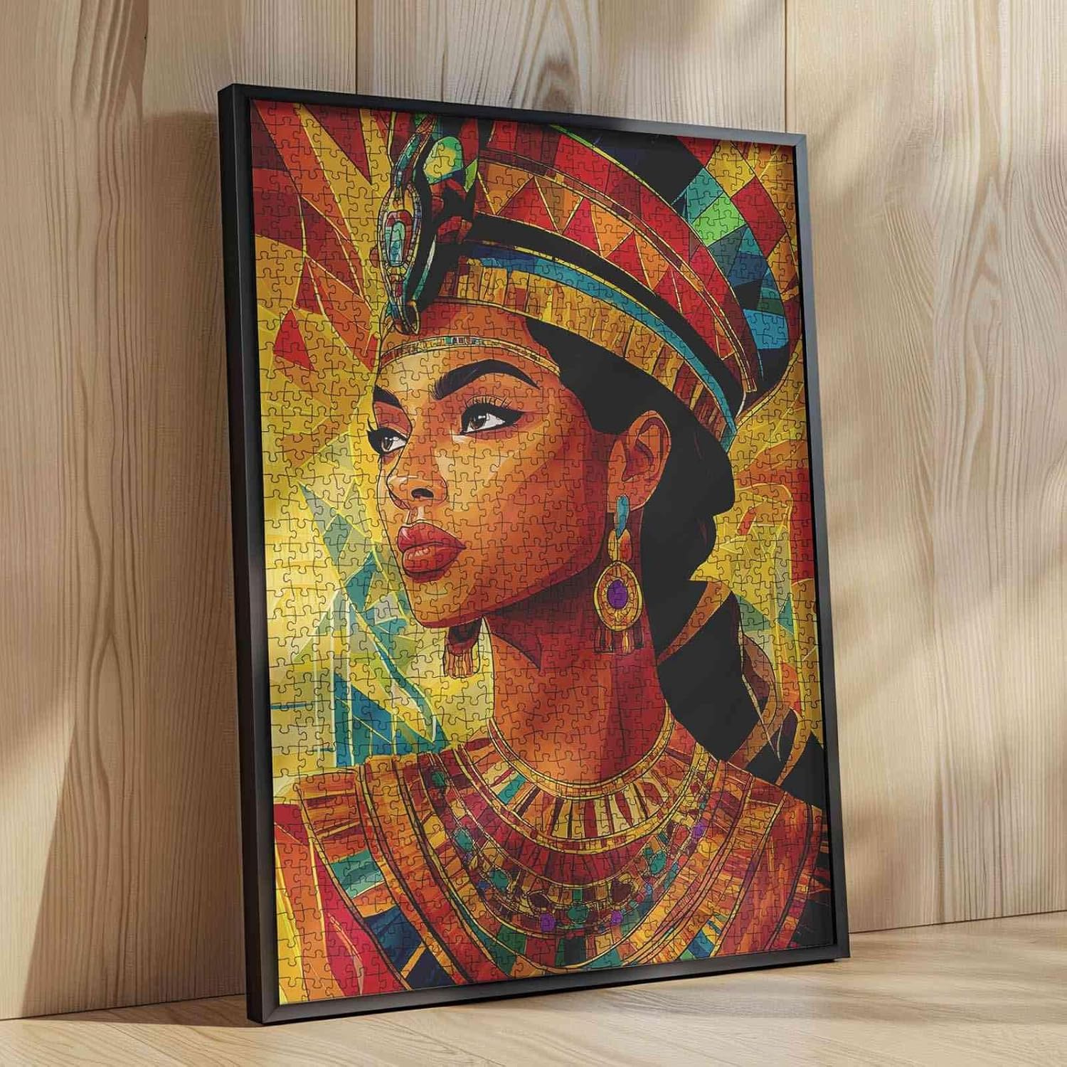 Abstract Africa Black Woman 1000 Piece Jigsaw Puzzles for Adults Retro Black Girl Painting Challenging Puzzle Perfect for Game Gifts DIY Home Wall Decor Vintage Figure Art Puzzles