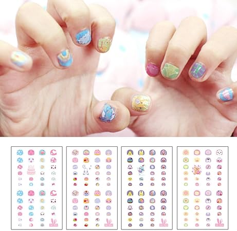 Amazon Elesa Miracle キッズ ネイルステッカー 女の子用 ネイルアート デカール パーティーの景品 ごっこ遊びプリンセスジュエリー 480釘 イヤリング おもちゃ