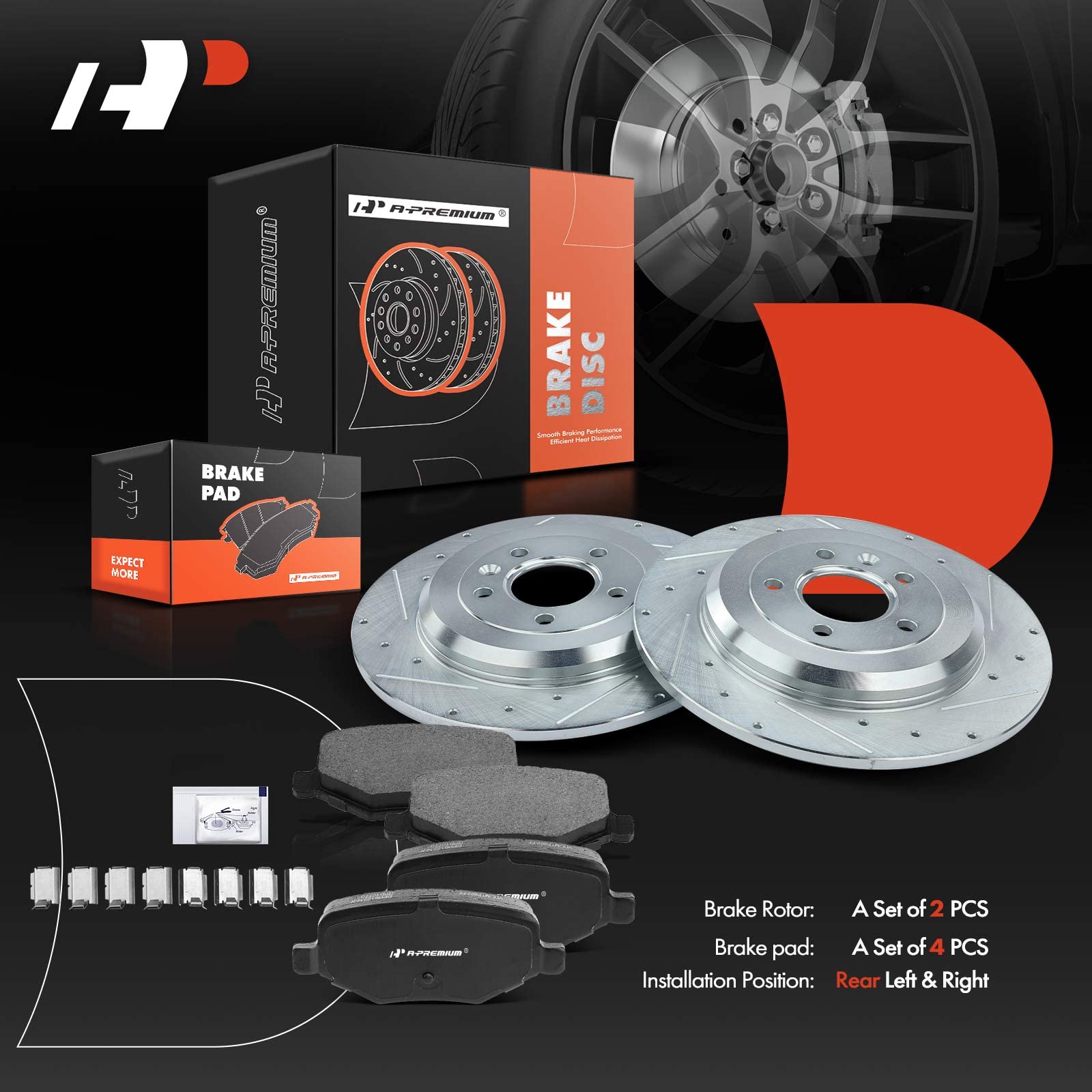 専用ページY255 Back Brakes And Rotors Detroit Axle - Rear Brake Kit For Ford Edge