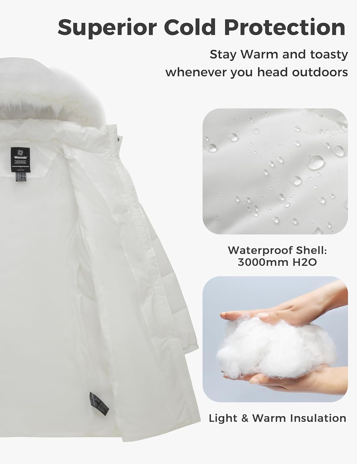 Wantdo Women's Long Puffer Coat Lightweight Warm Jacket with Hood - Image 5