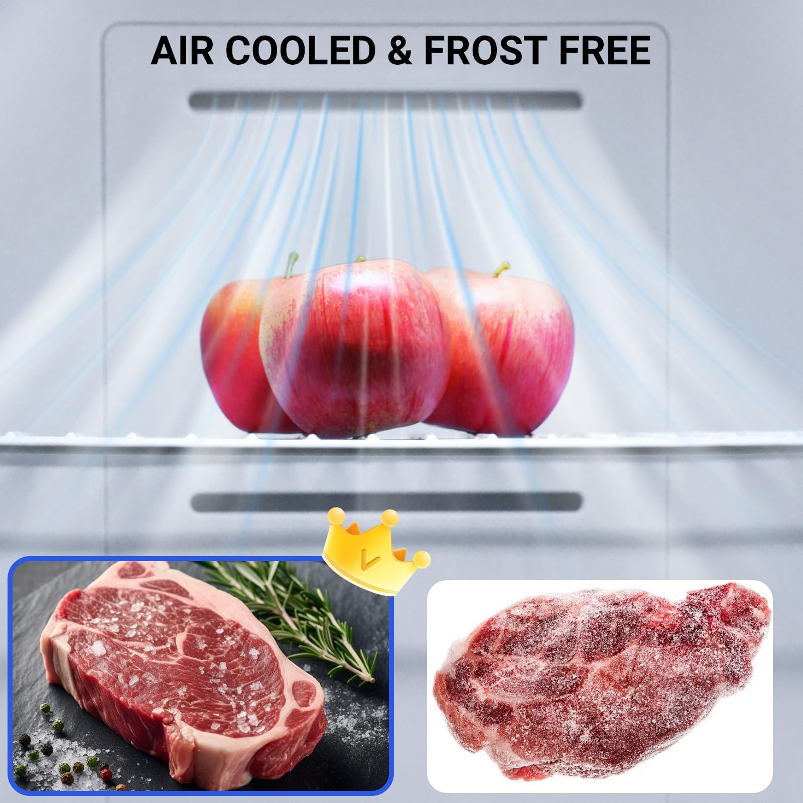 Upright Freezers, Freezer Upright, Convertible Fridge/Freezer, Frost Free Upright Freezer 13.8 Cu Ft With LED Light, Control Panel, White on Fridge.com - View 5