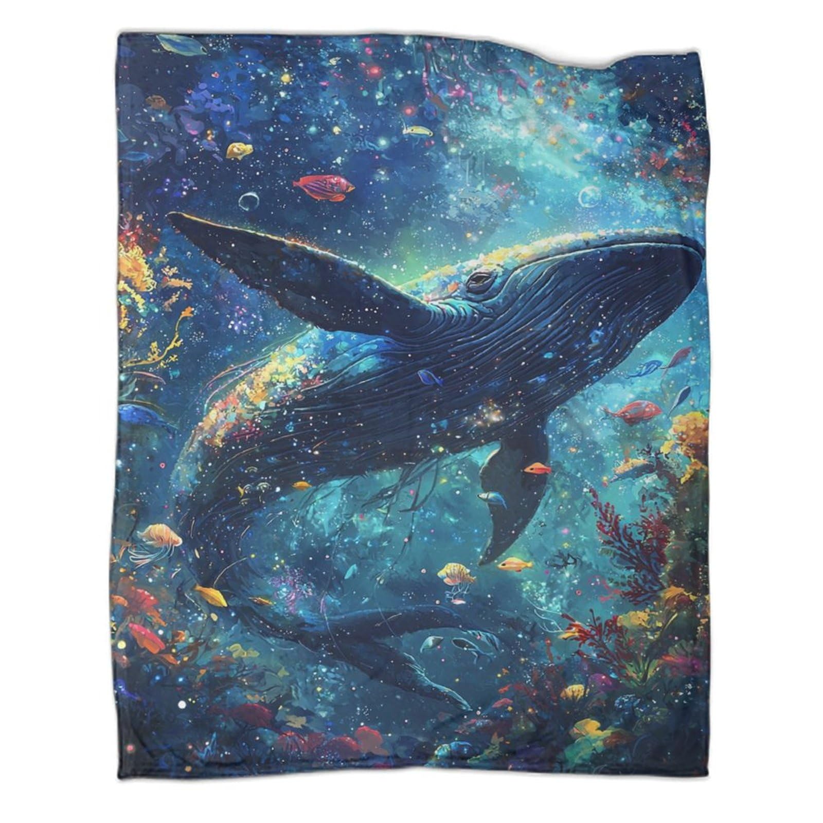 Couverture de voyage baleine 150x200 pour des soirées canapé cocooning au bureau ou au salon