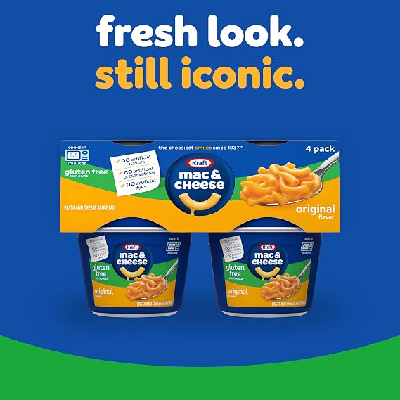 Kraft Gluten Free Mac and Cheese, 4 Microwaveable Cups, Original, 1.9 oz