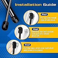 Vista 6 de ARANA 4346 Amortiguadores Puntales de Capó Soporte de Elevación Compatible con 2002-2010 Dodge Ram 1500 2500 3500 4500 5500 Crew Cab Pickup