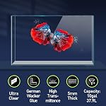 LAQUAL 10 Gallon Ultra Clear Glass Fish Tank, Rimless Low Iron Aquarium for Betta/Nano/Goldfish/Snail/Shrimp, Big Fish Tank & Cover Set & Feeding Ring & Cleaning Tools