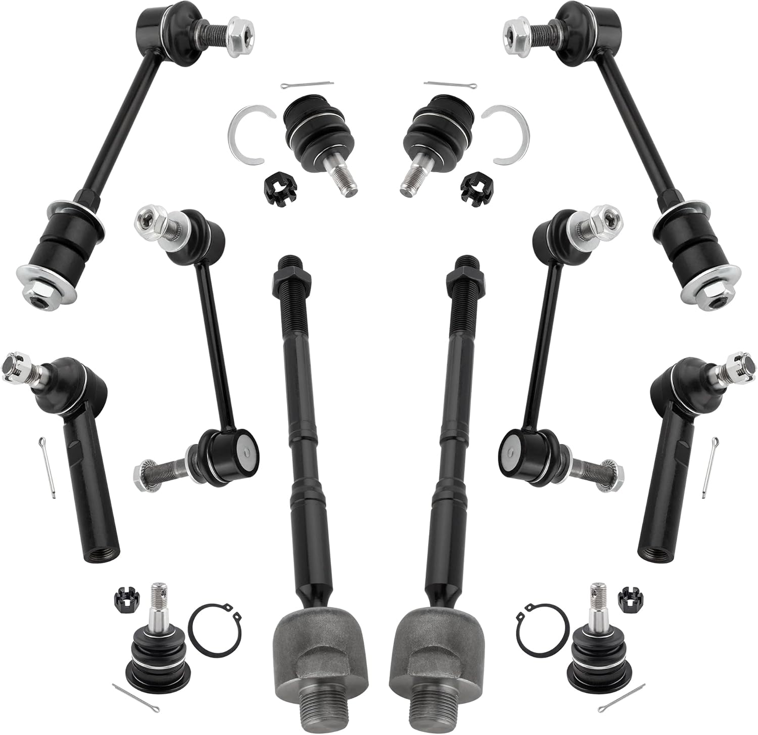12pcs Suspension Kit Front Inner Outer Tie Rod Front Lower Upper Ball Joint Front & Rear Sway Bar for Lexus GX470 for 4Runner 2003-2009 ES80378 EV80379 K500017 K500018 K80469 K90677 K90683