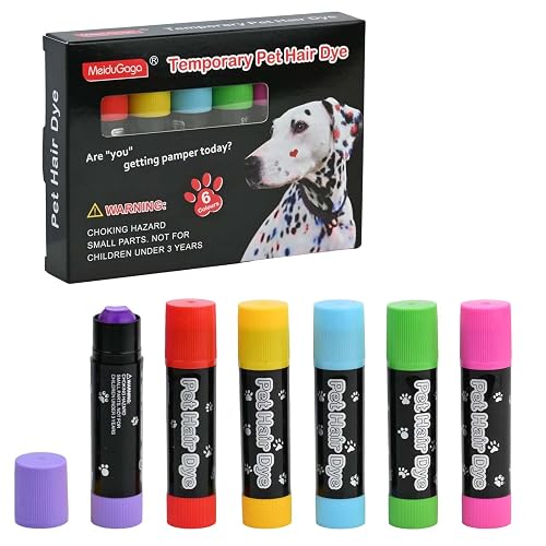 FooYee 6 Colores Tinte para Pelo de Perro, Temporal para el Pelo de Perro