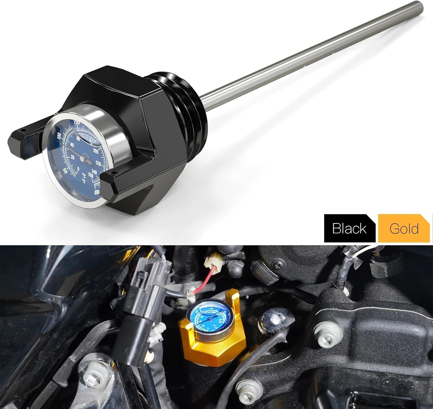 Oil Dipstick Thermometer For Harley Road Glide Special FLTRXS Replace 62700136 For Harley Street Glide Special FLHXS 2017-2023(Black)