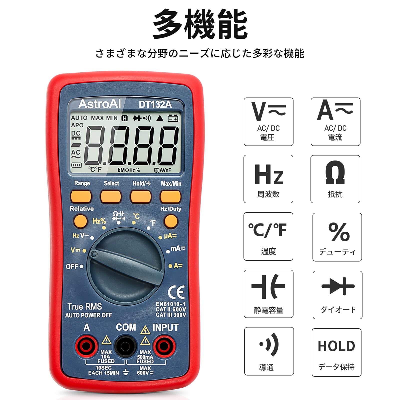 AstroAIデジタルマルチメーター TRMS 4000カウント