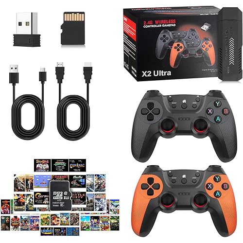 20000+ Games,2025 Retro Home Game Console Wireless Double Handle PSP Arcade Double TV Game Console Plug and Play Video Game Stick, HDMI Output TV(64G)